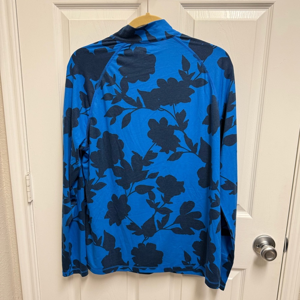 G/FORE Blue Floral Raglan Quarter Zip - Picture 9 of 9